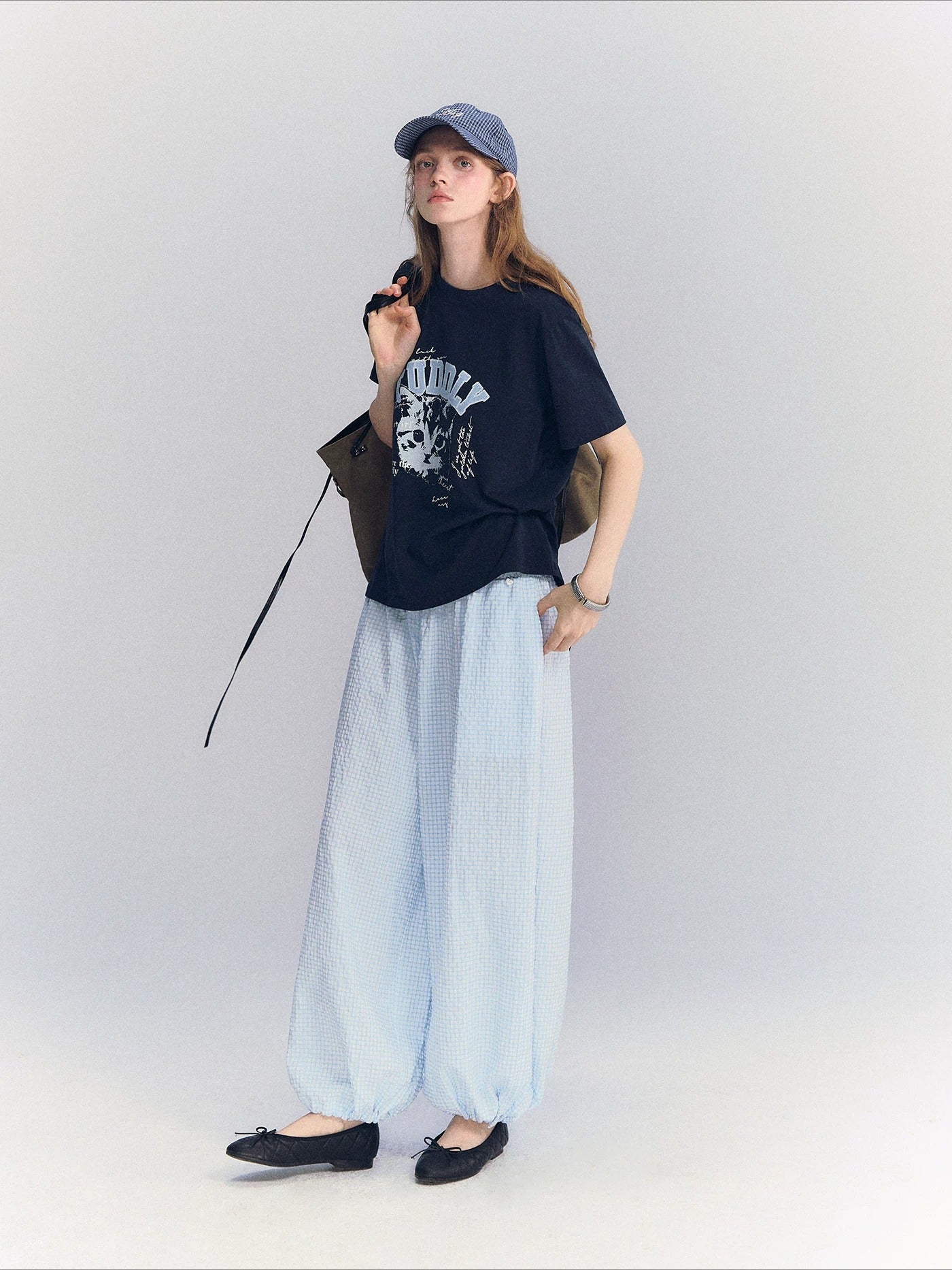 Plaid Lantern Pants