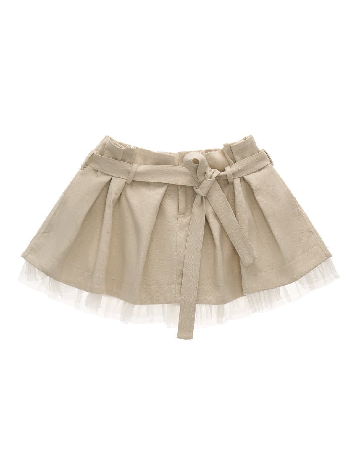 Patchwork Belted Cargo Mini Skirt