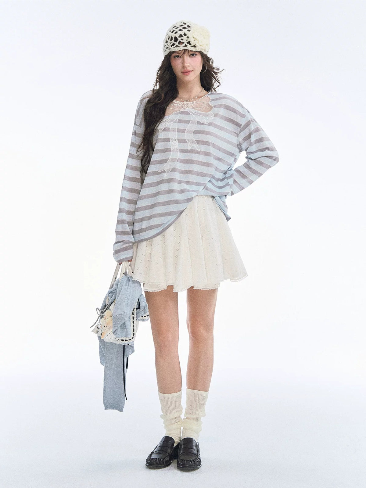Ballet Eyelet Lace A-Line Mini Skirt
