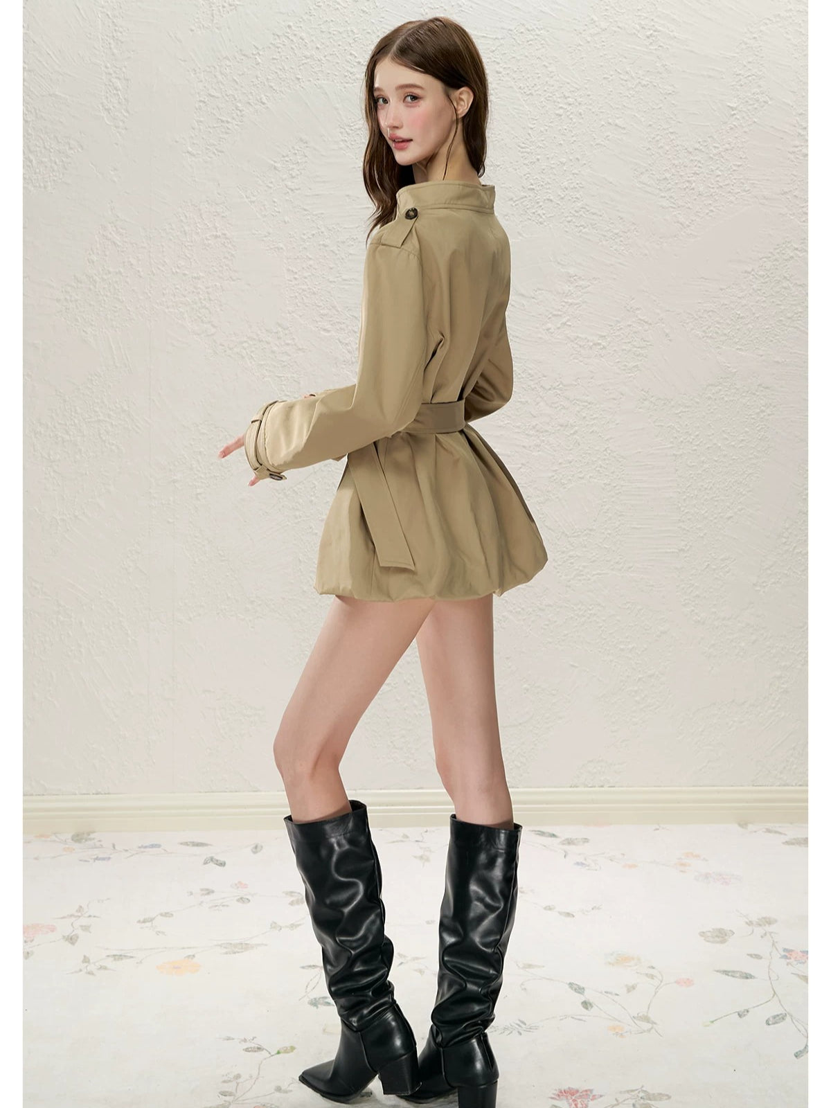 Convertible Off-Shoulder Trench