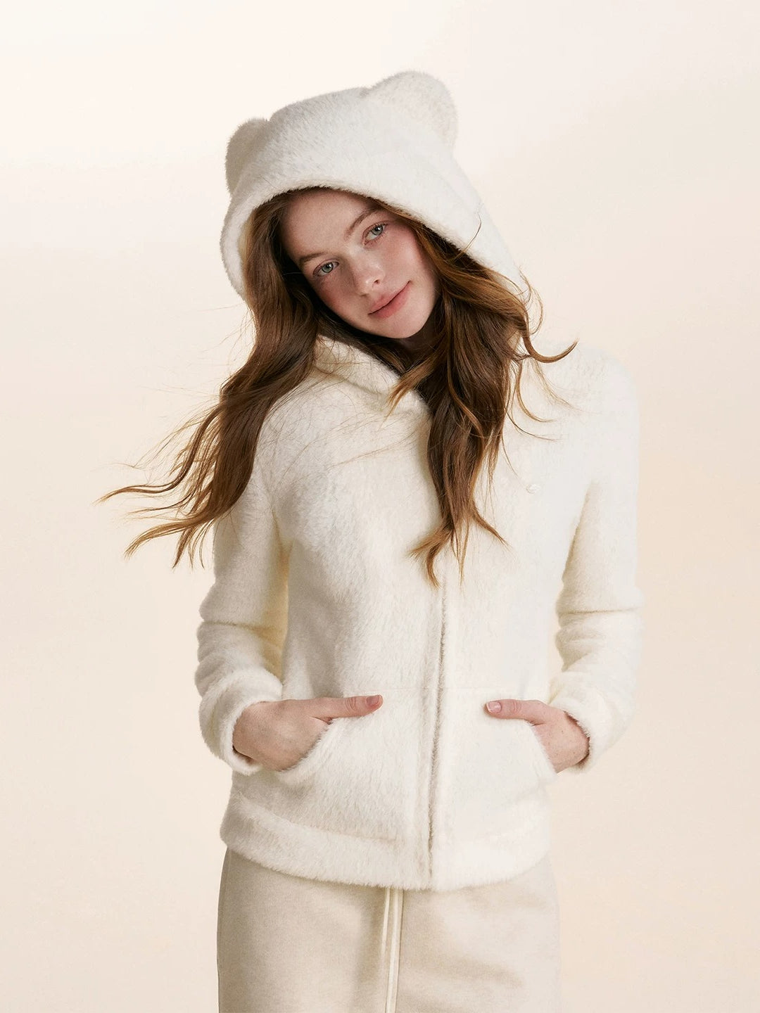 Bear Ear Plush Hoodie