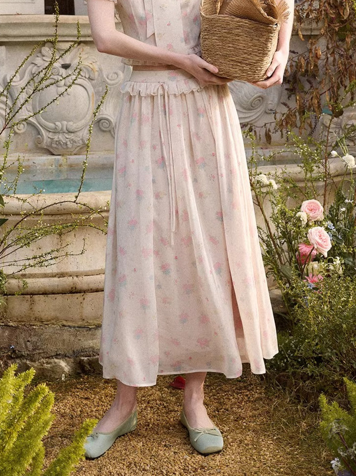 Mediterranean Floral Chiffon Set