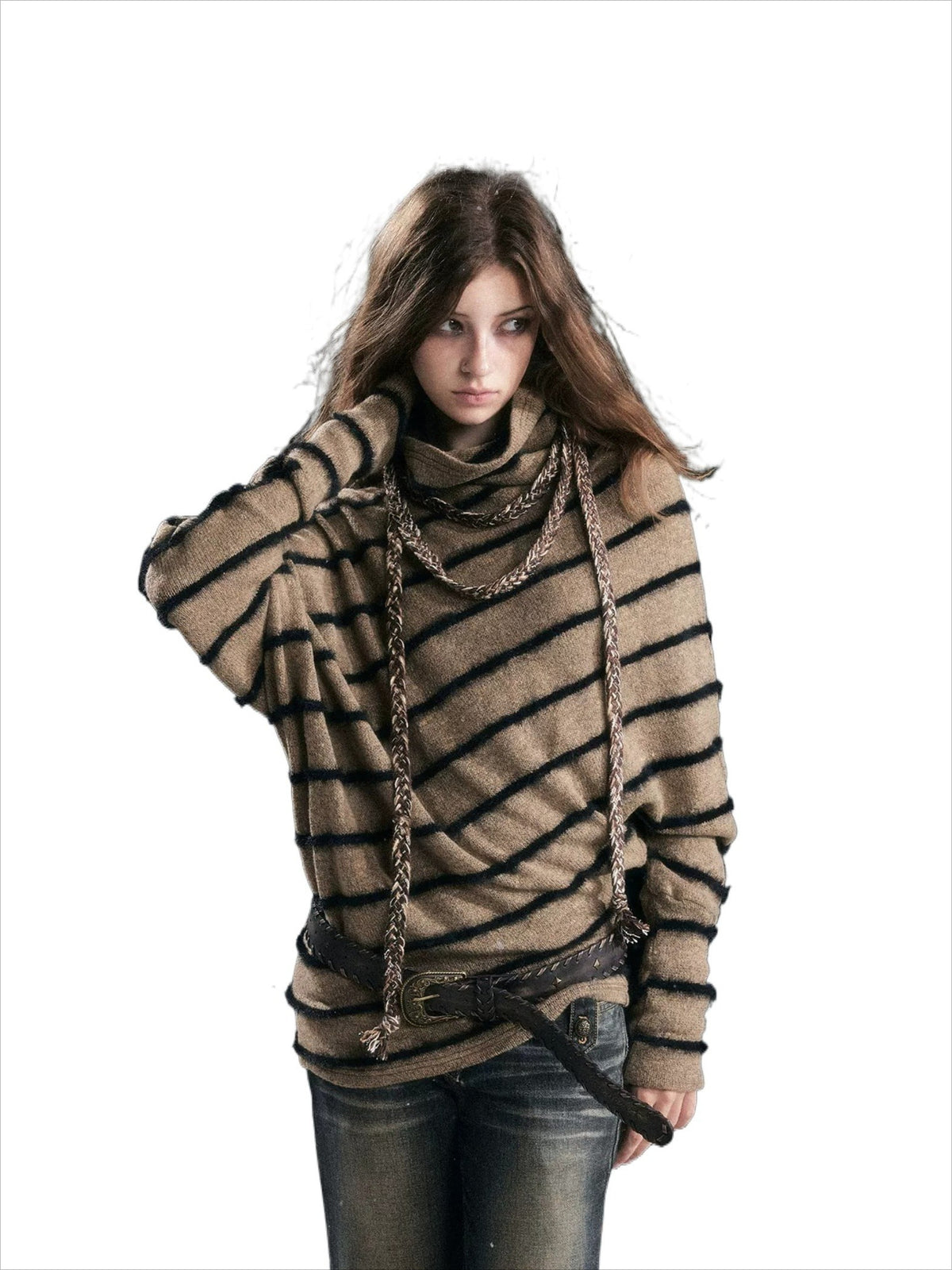 Asymmetric Stripe Sweater