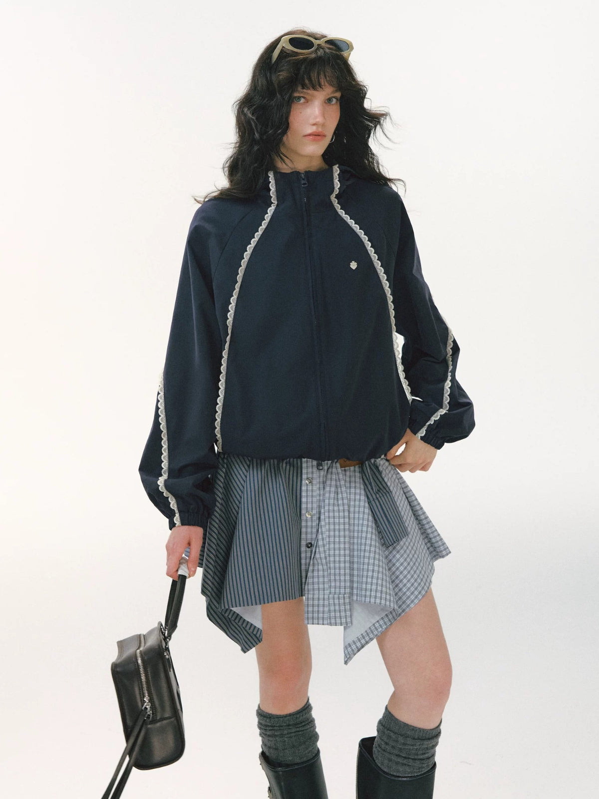 Lace Patchwork Hooded Jacket