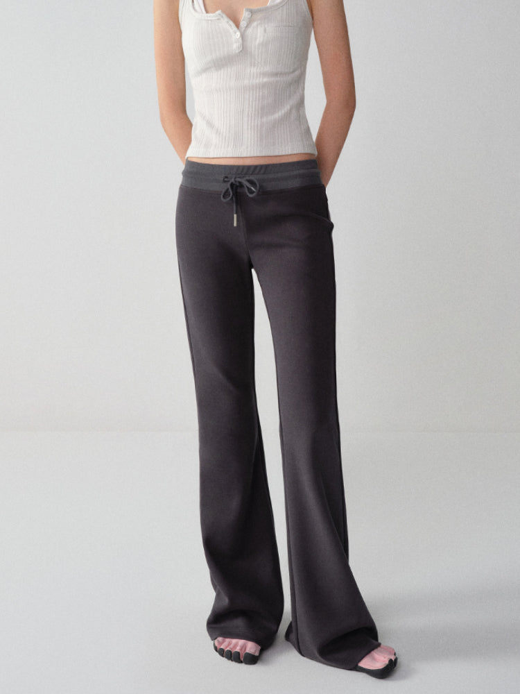 Cooling Modal Low-Waist Flared Wide-Leg Pants