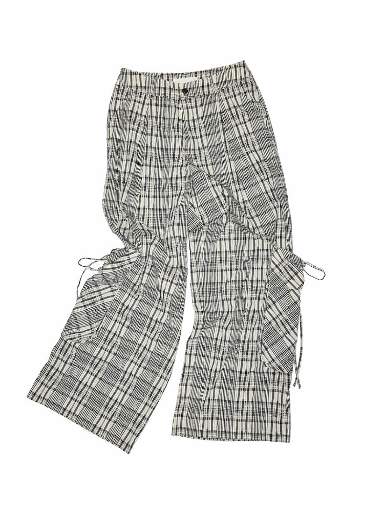 Plaid Hooded Shirt & Skirt & Pants Set