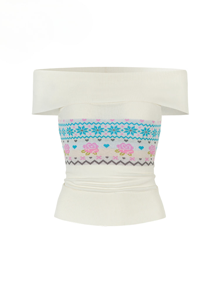 Floral Lace Off-Shoulder Vest