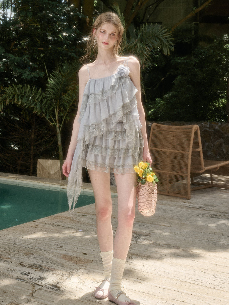 Fluffy Lace Fairy Camisole & Skirt Set