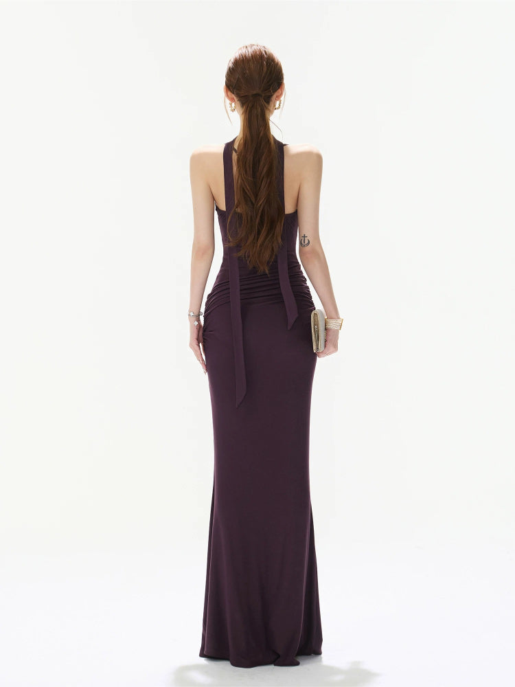 Ruched Cowl Maxi Dress