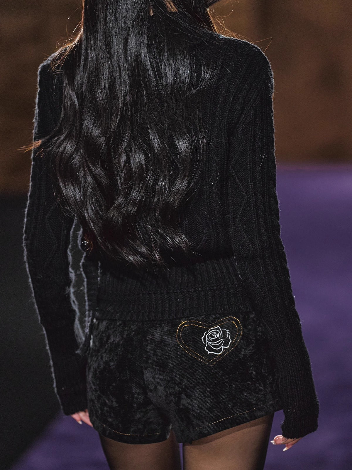 Black Corduroy Double-Breasted Shorts