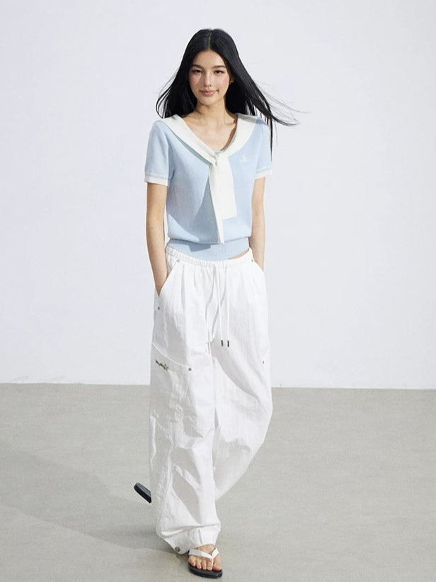 Layered Cape Knit Top