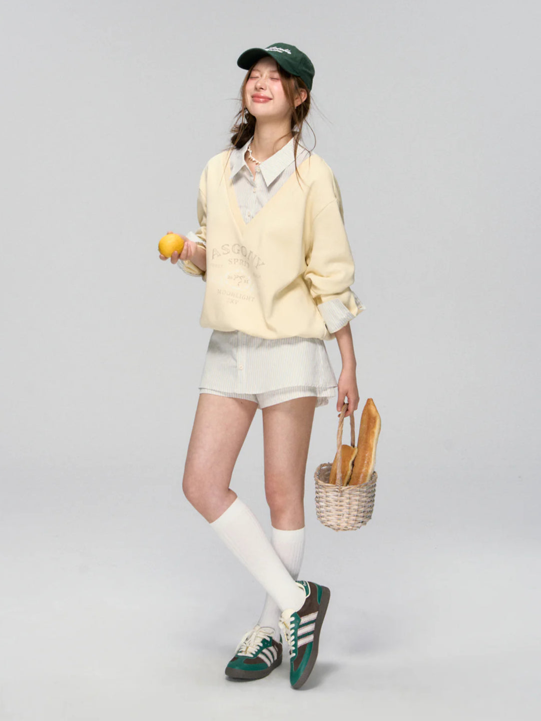 Yellow & Navy Collegiate Butterfly Sweatshirt & Skirt Set