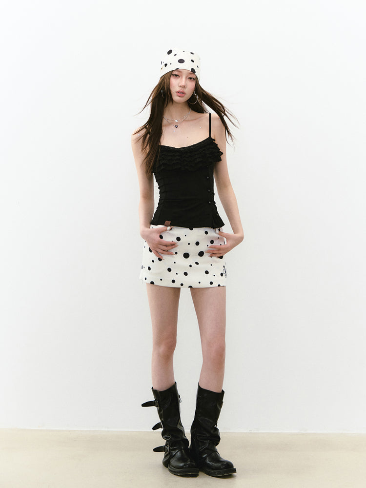 Multi-layer Neckline Waist-cinching Sling Vest