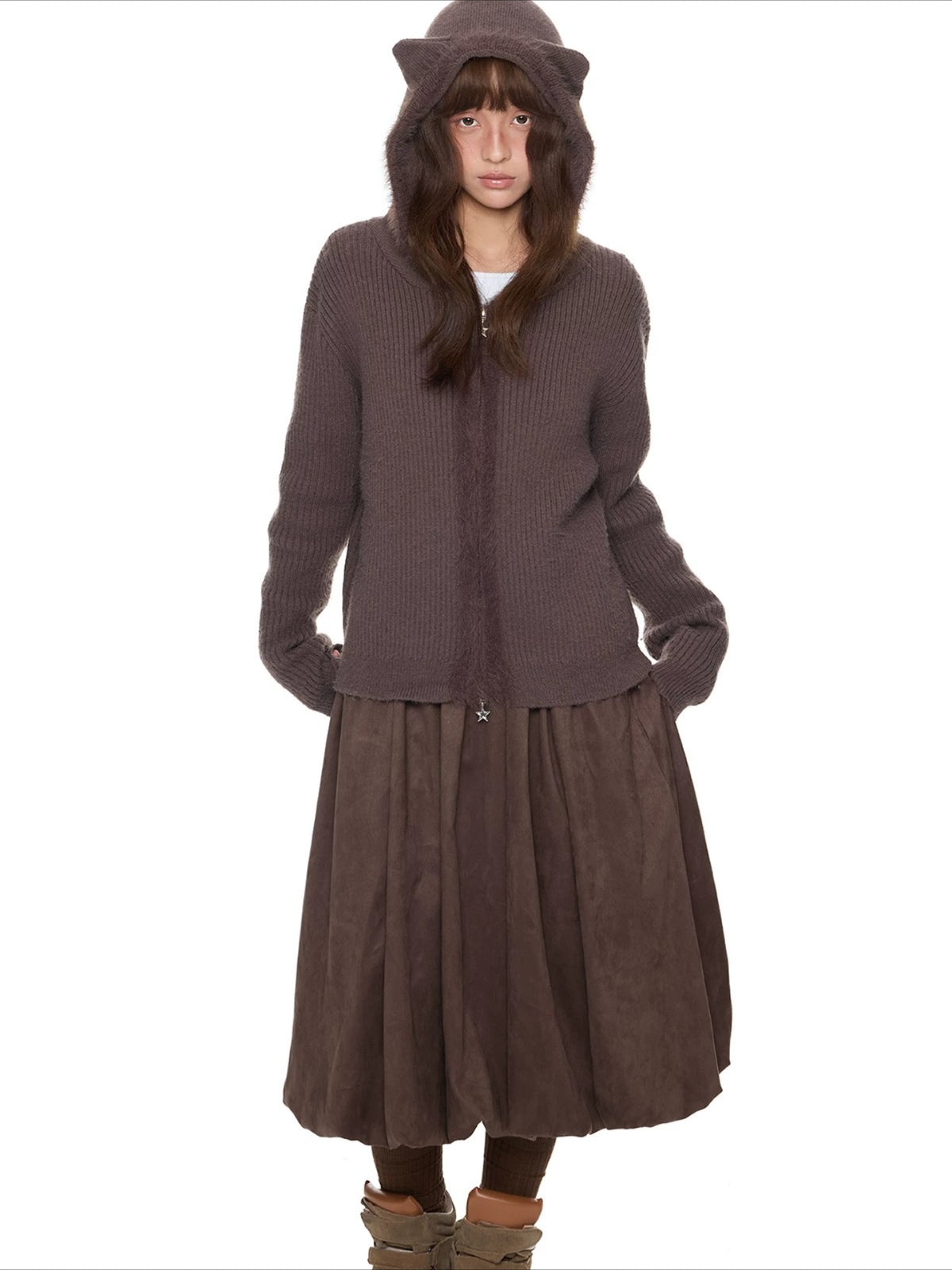 Bear Ear Knit Cardigan
