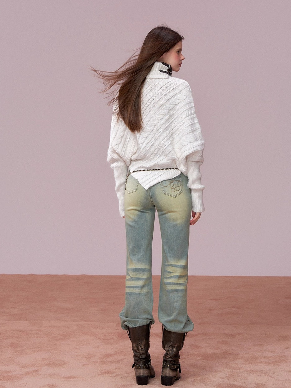 Oversized Cowl Neck Cape Sweater