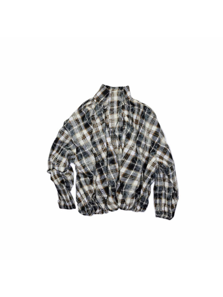 Plaid Crinkle Bubble Jacket