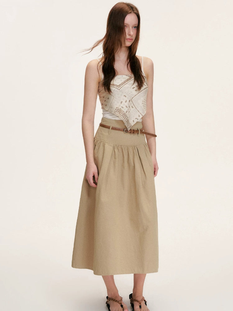 High Waist A Line Skirt