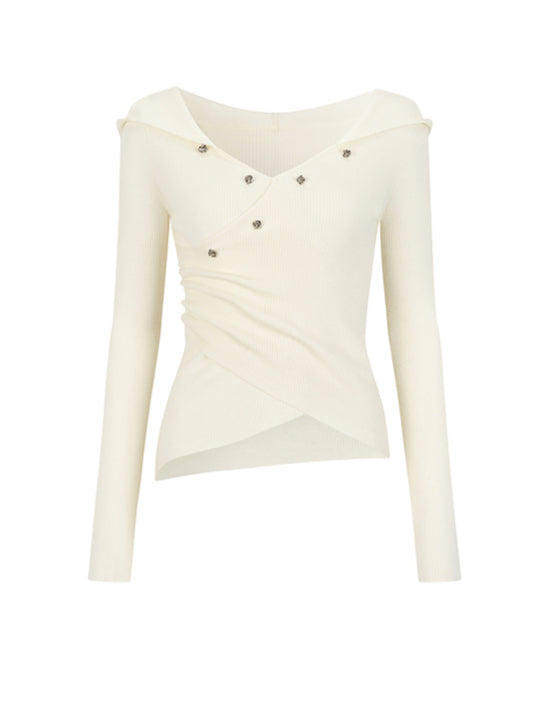 Wool-Blend Hooded Blouse