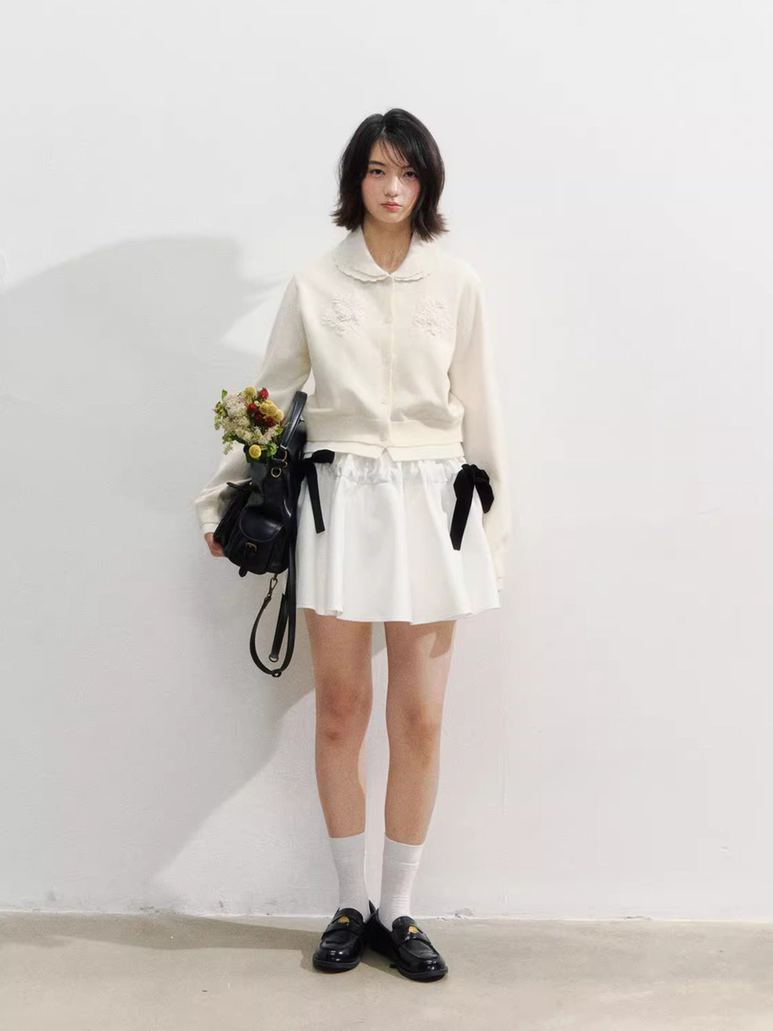 Crochet Doll Collar Cardigan