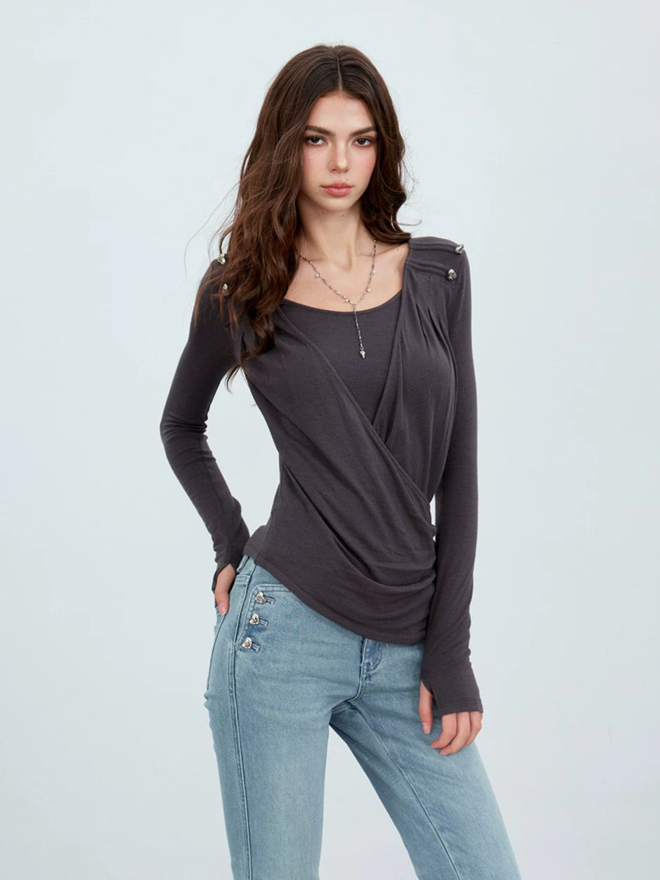 Layered V-Neck Blend Top