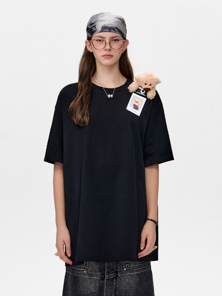 Short Sleeve Fashion Casual Solid Color Round Neck T-shirt