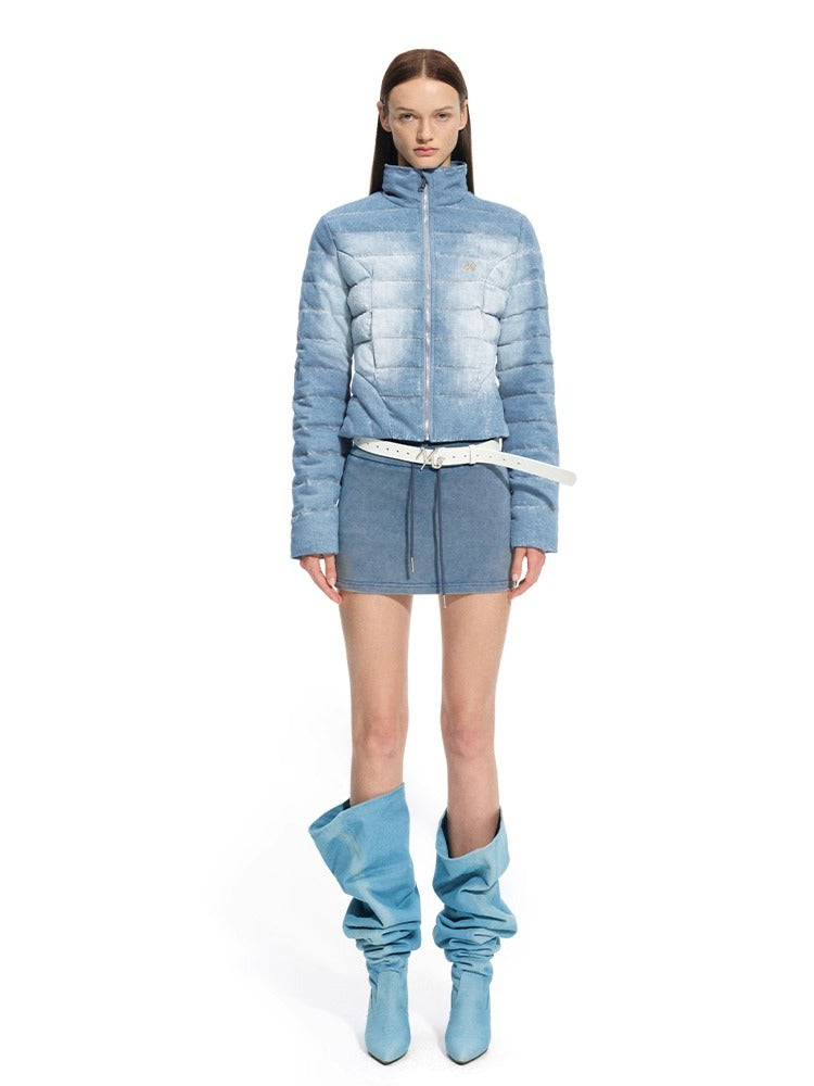 "Caracal Series" Washed Denim Twill Down Jacket