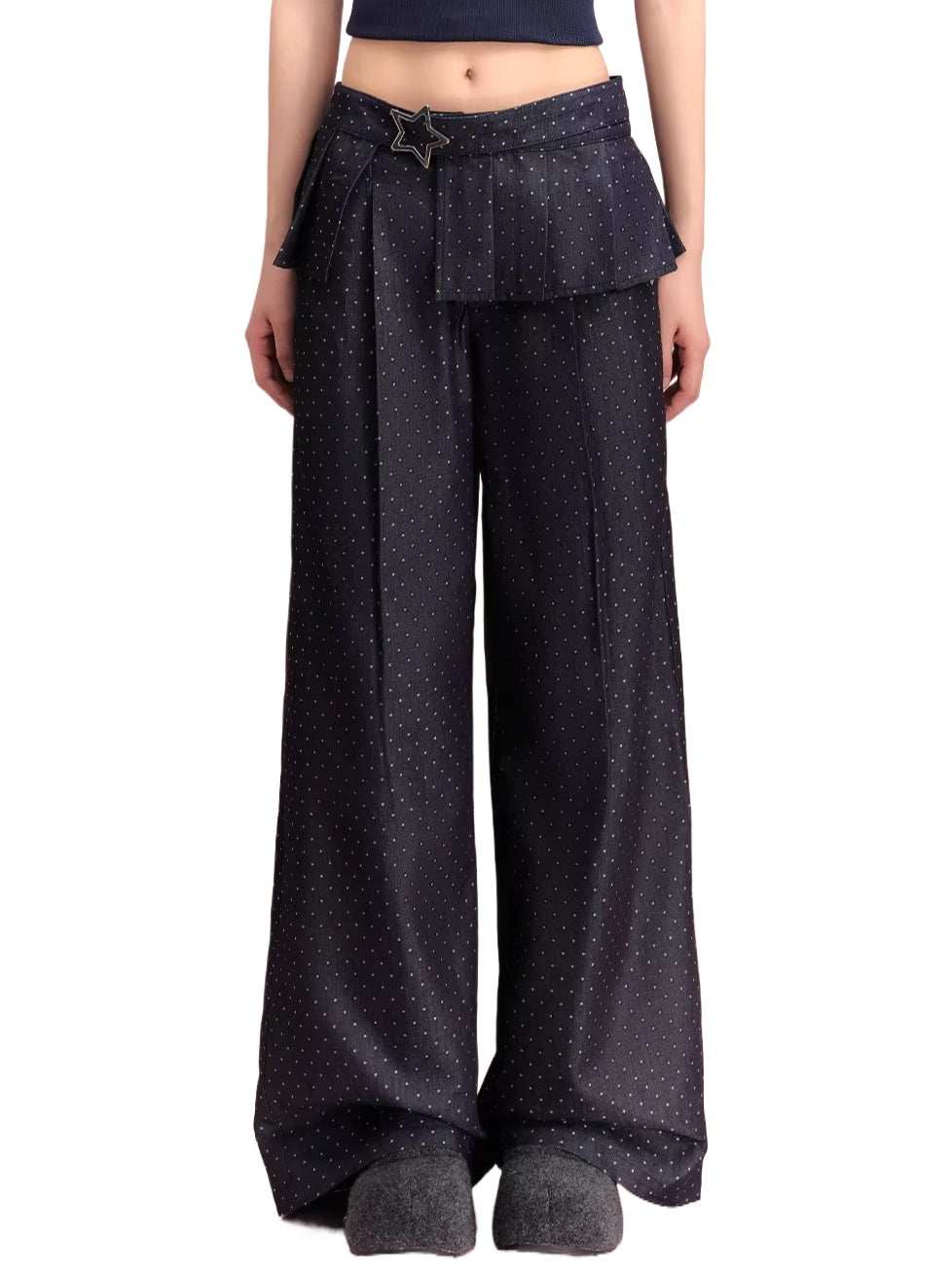 Detachable Panel Wide Pants