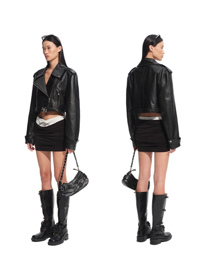 Black Manding Shearling Leather Jacket