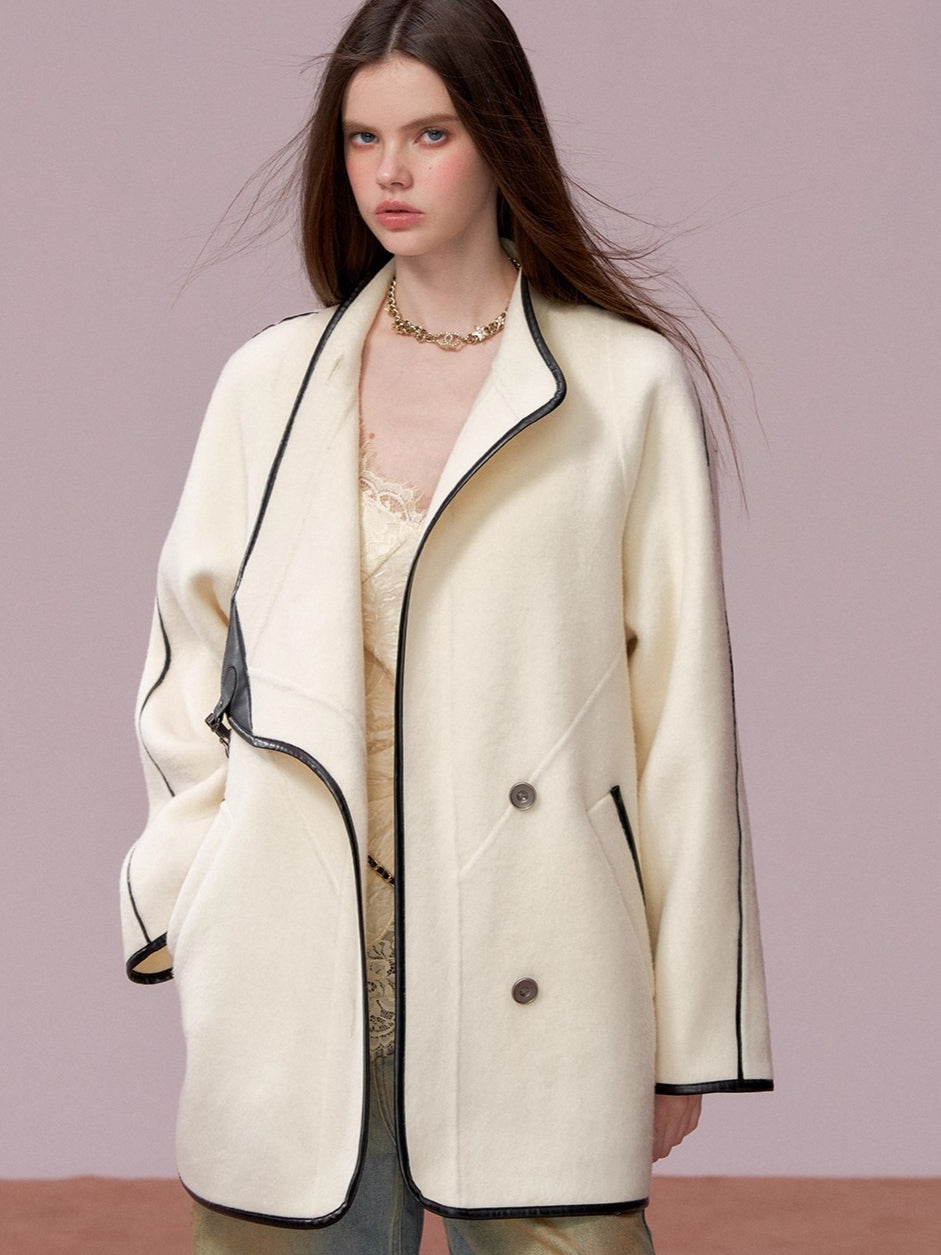 Vintage Shearling-Wool Double-Faced Coat