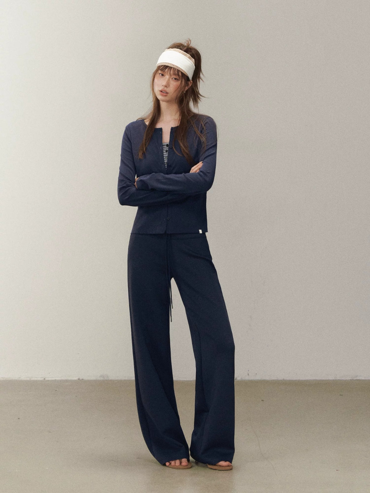 Layered Hoodie Cardigan & Pants Set
