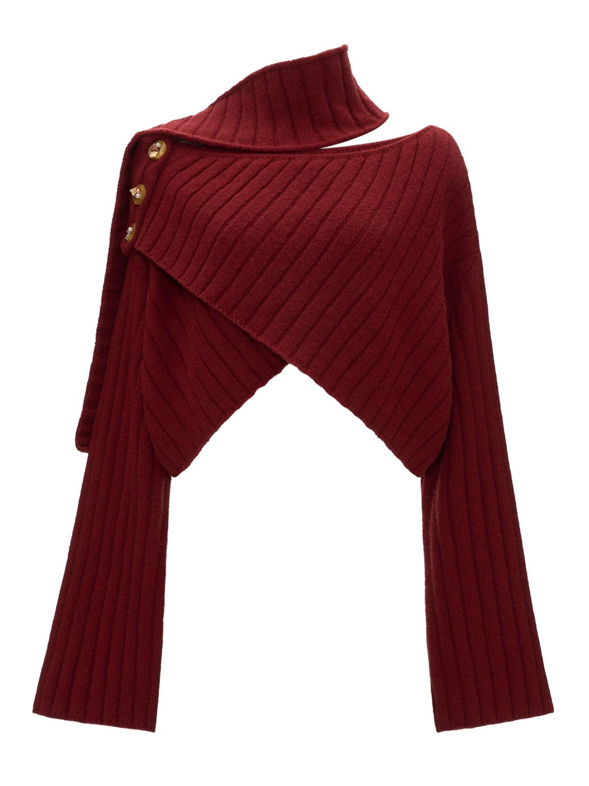 Cross Neck Recycled Knit Sweater