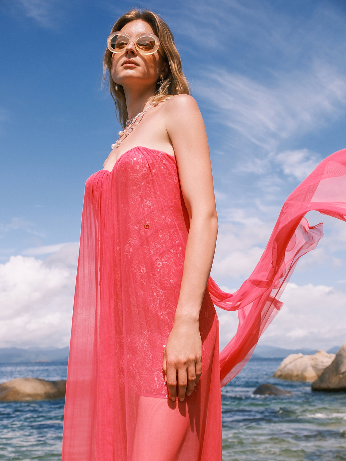 Netting Skirt Lace Backless Dress