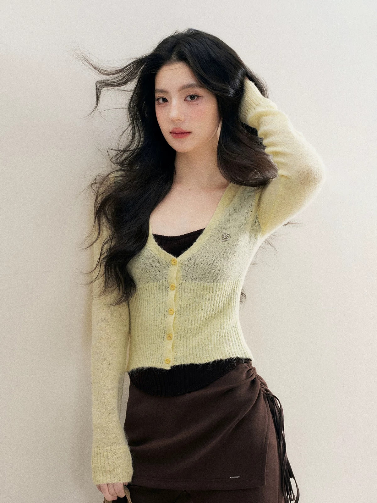 Floral Button Knit Top