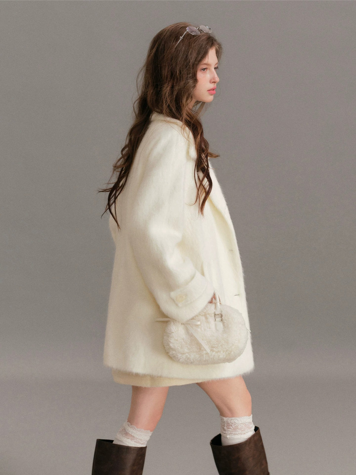 Faux Mink Relaxed Lapel Coat