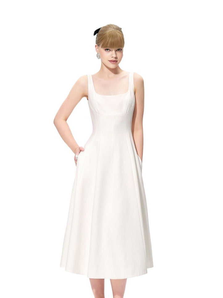 Waist A-Line Midi Dress