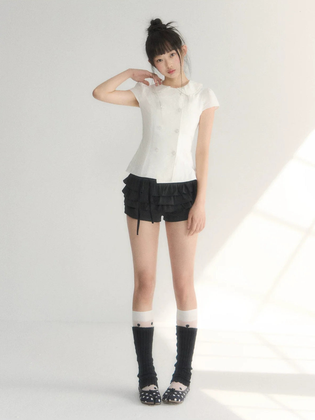 Double-Breasted Collar Blouse
