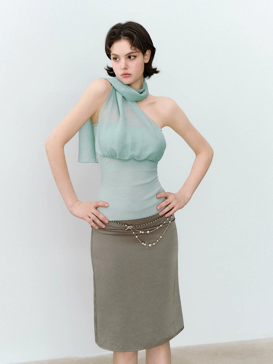 Scarf Mesh Bandeau Top