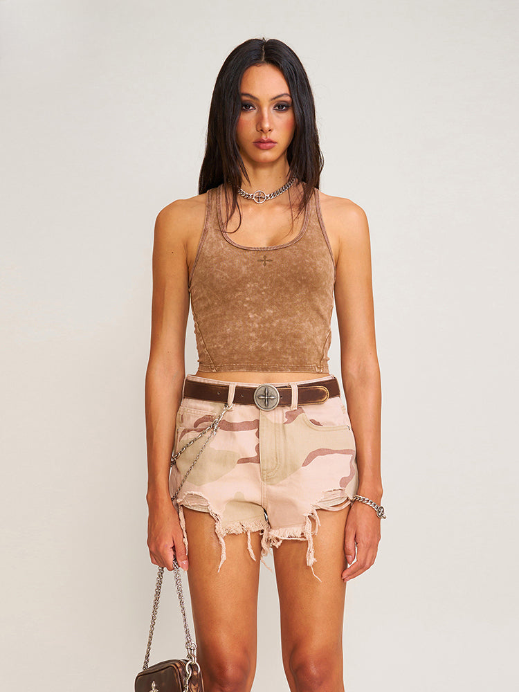 Vintage Hurricane Fade Sports Short Tank Fading Desert