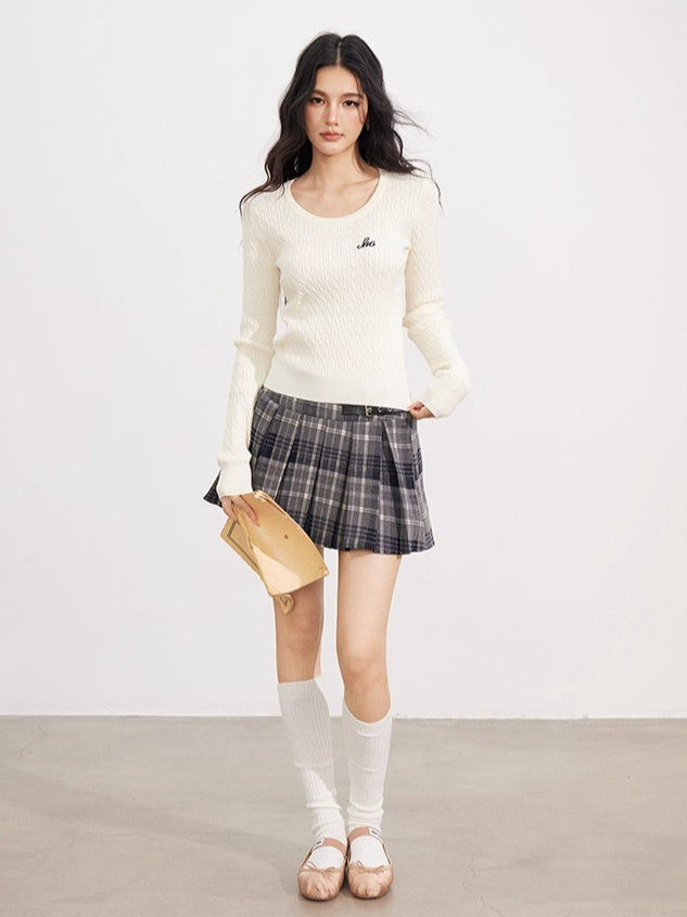 Black & Off-white Logo Knit Pullover