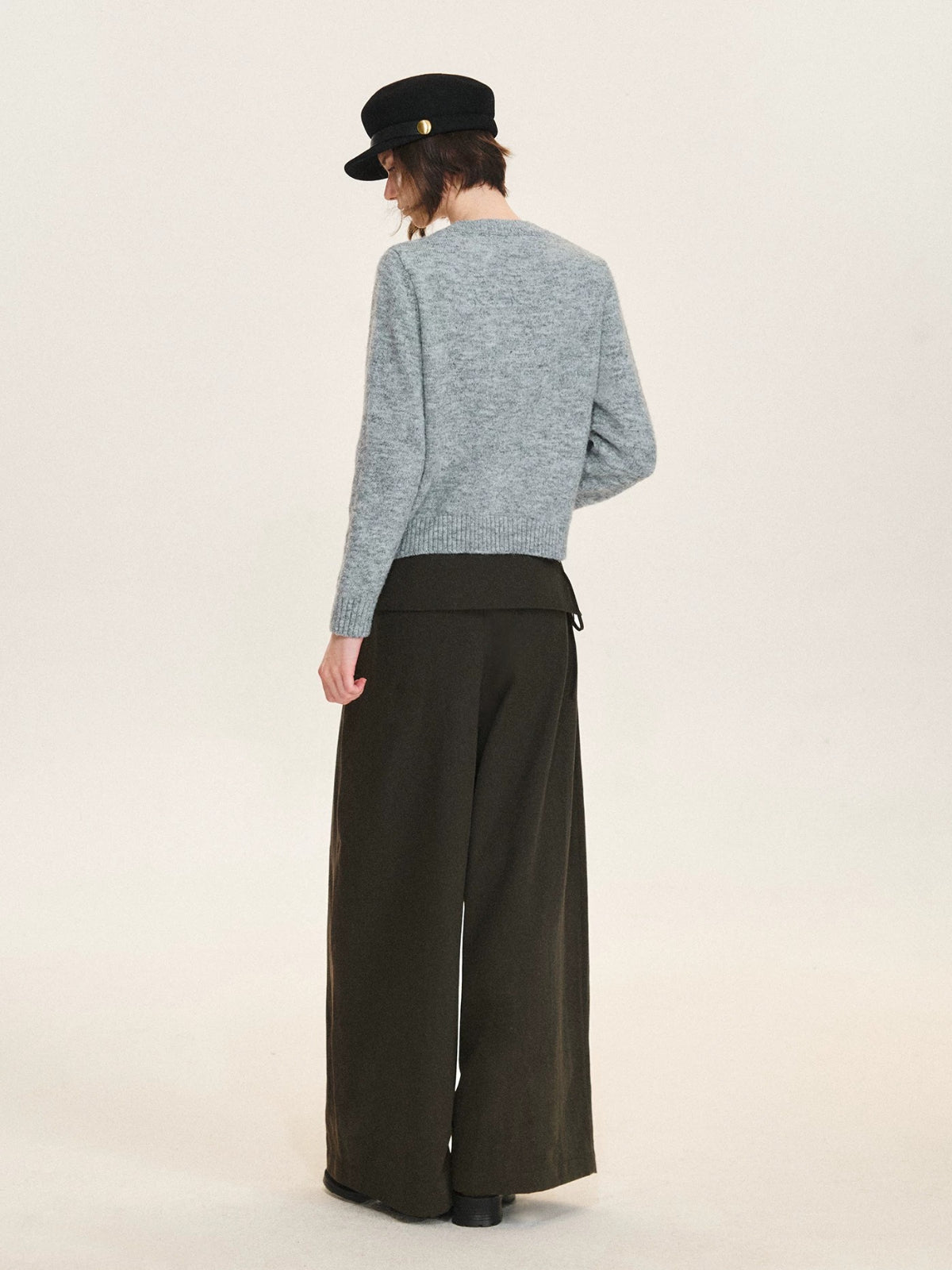 Layered Tie Waist Barrel Trousers