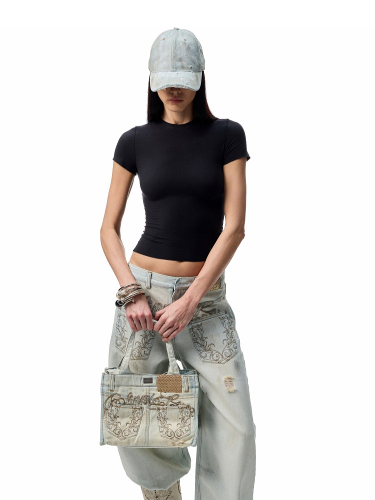 Basic Slim-Fit Solid-Color T-shirt