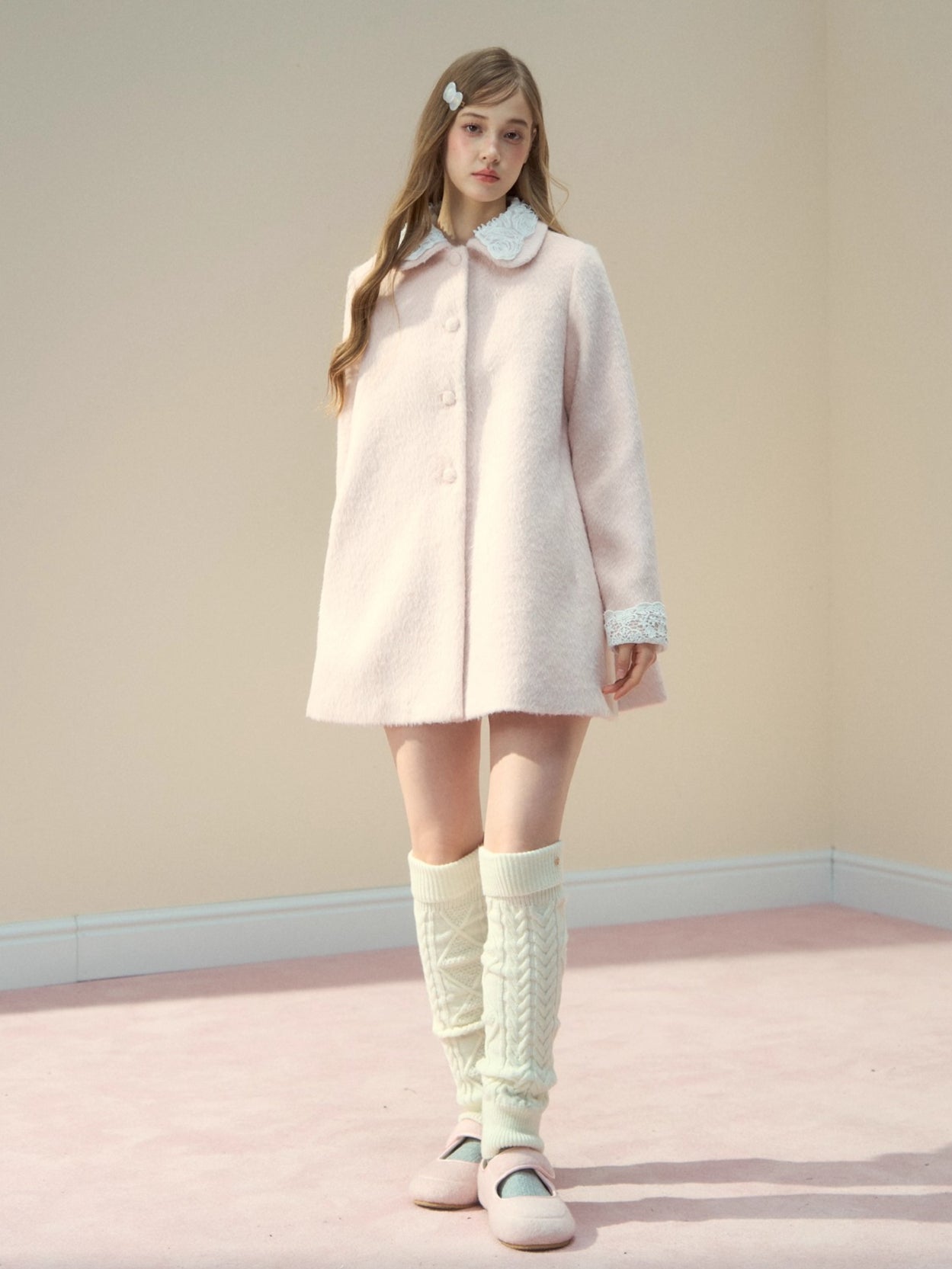 Two-Piece Cape Wool Coat