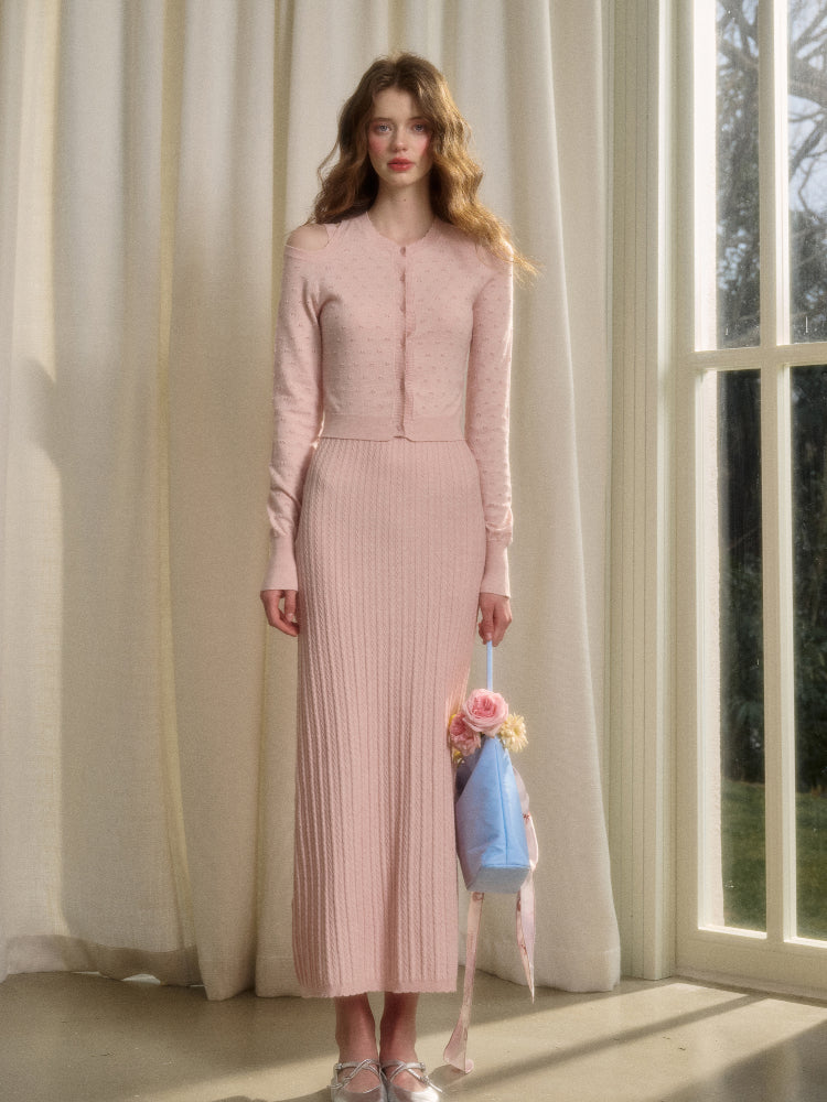 Lazy French Cardigan & Dress Set
