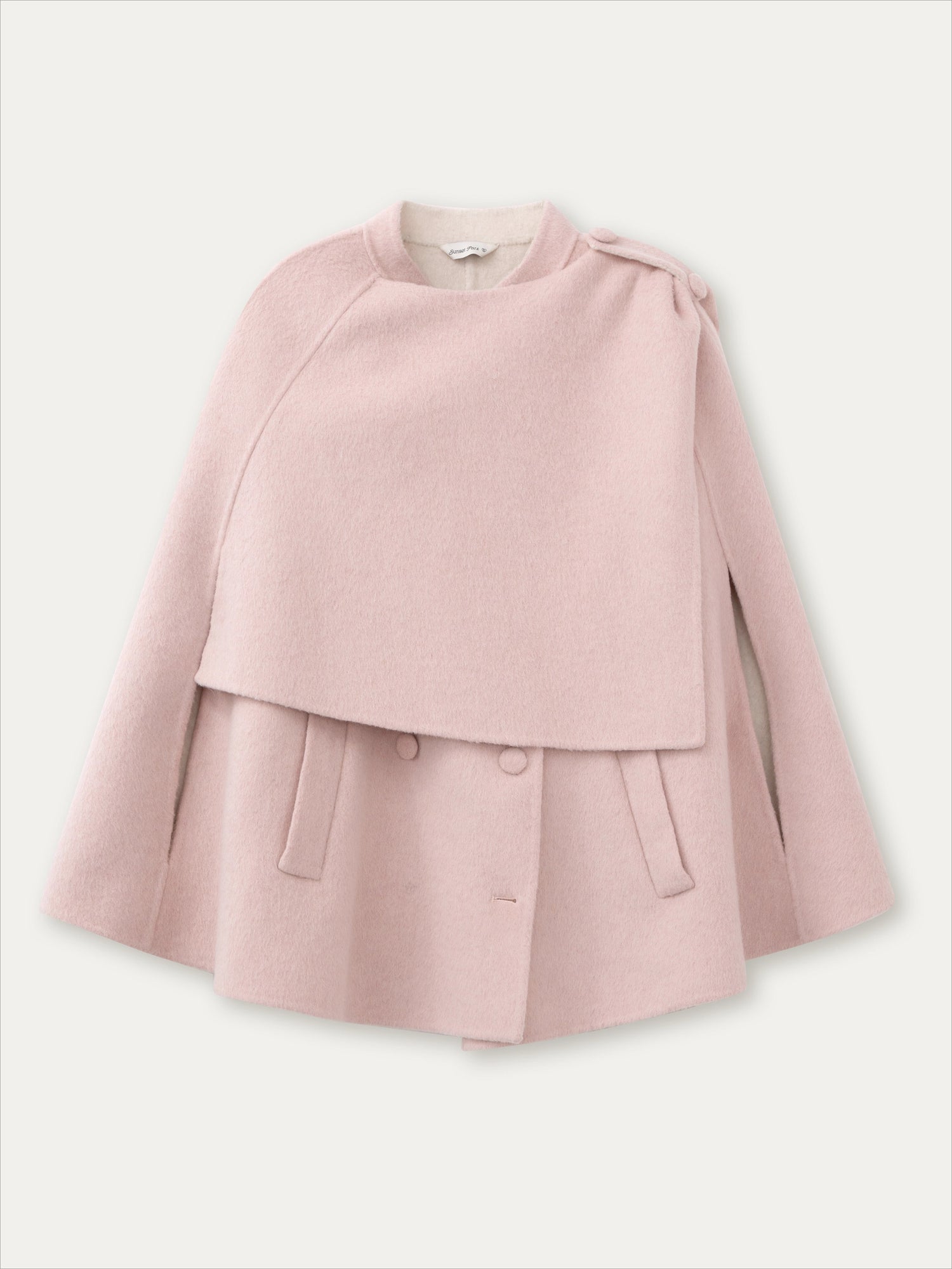Pink Wool Cape Coat