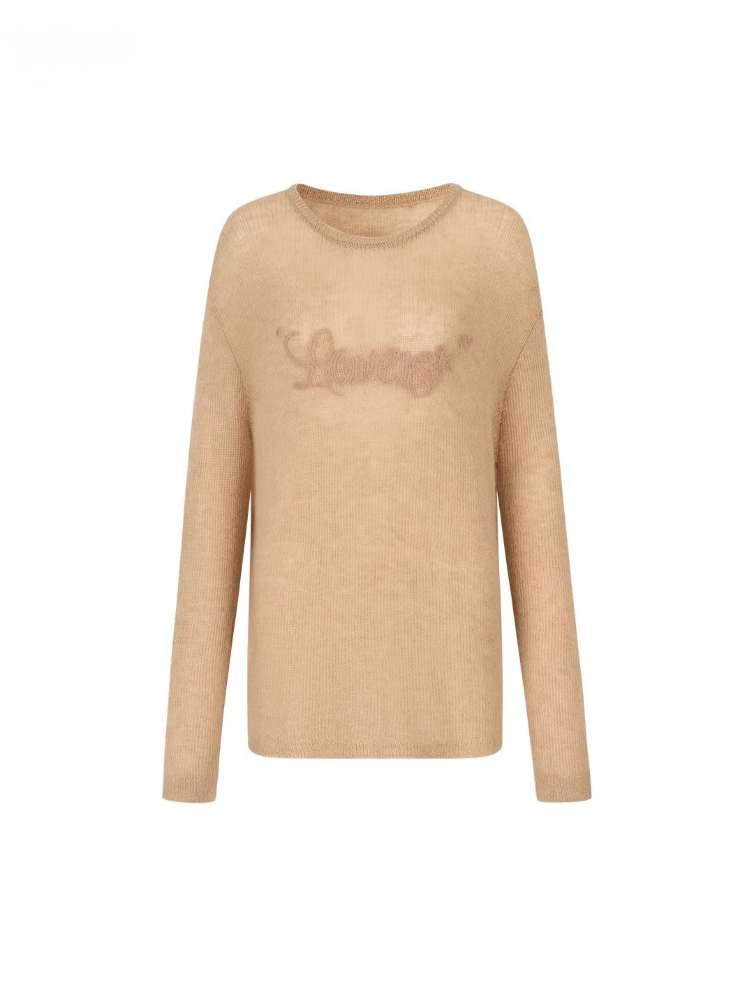 Embroidered Loose Knit Crewneck Pullover