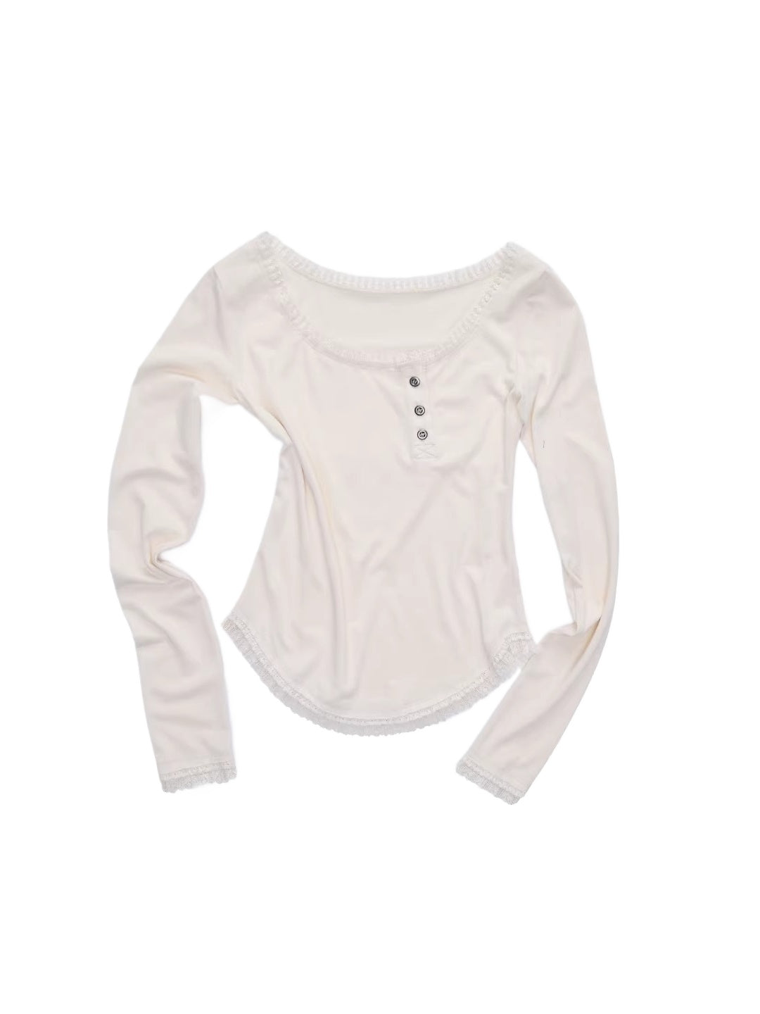 Lace Trim Henley Top