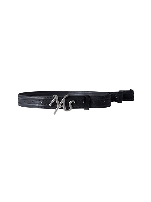 Twist-Buckle Leather Belt