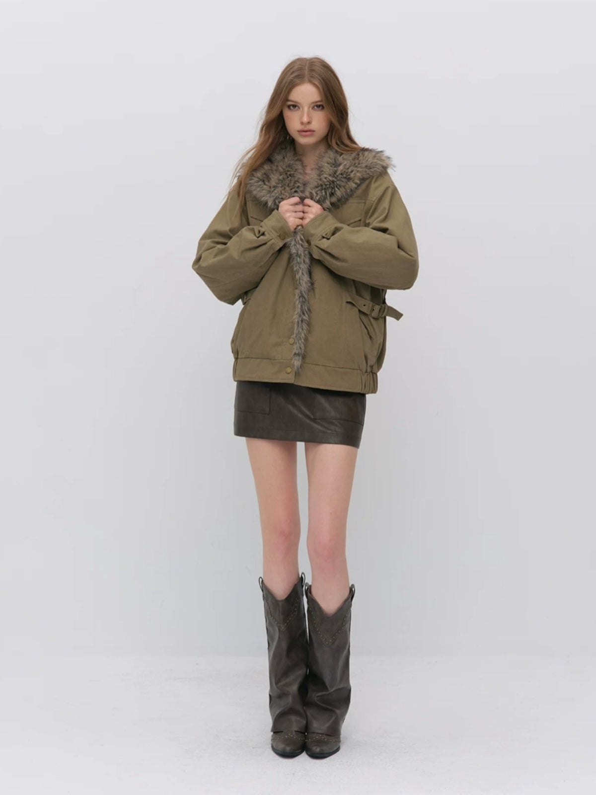 Faux Fur Trimmed Down Jacket