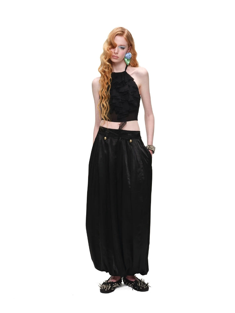 Layered Ruffle Halter Top