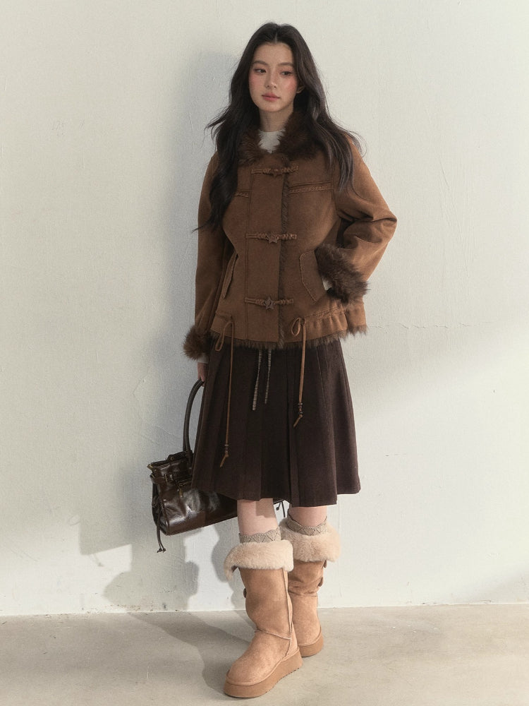 Oak Study Faux-Shearling Suede Jacket